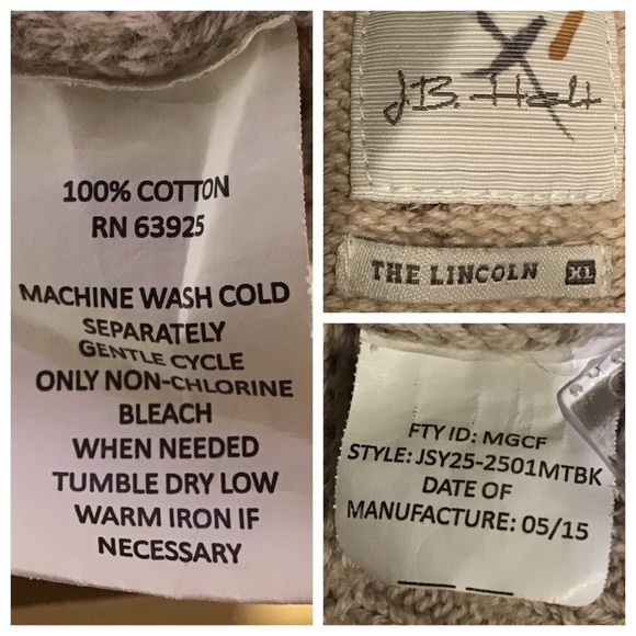 JB Holt Lincoln Mens Henley Sweater Size XL Elbow Patch Woodeon Toggle Academia - Picture 11 of 16